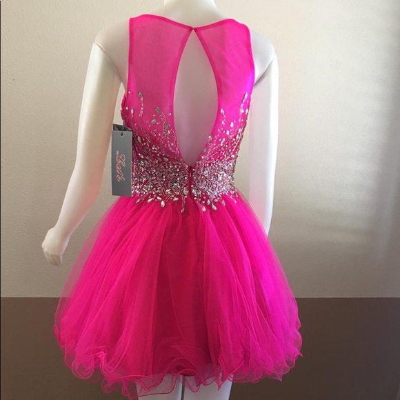 Party Dress in Fuchsia and Pink - Picture 3 of 4